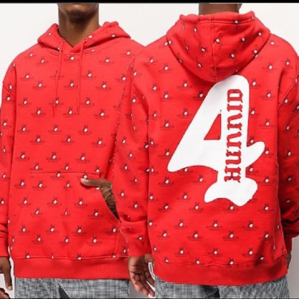4hunnid Red hoodie for sale